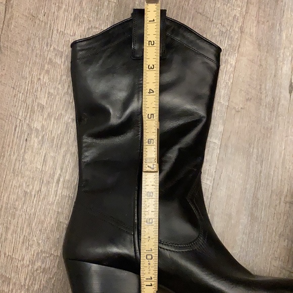 Zara black leather Cowboy boots 6 - Picture 8 of 10